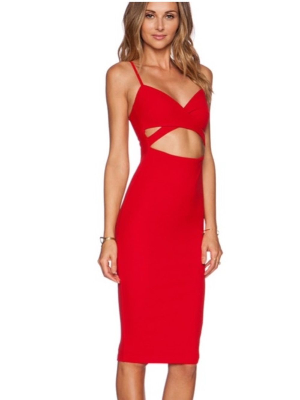 Nookie x Revolve Heidi Bodycon Cut Out Dress In Red New Size AU 6, US 2, XS - Picture 2 of 13